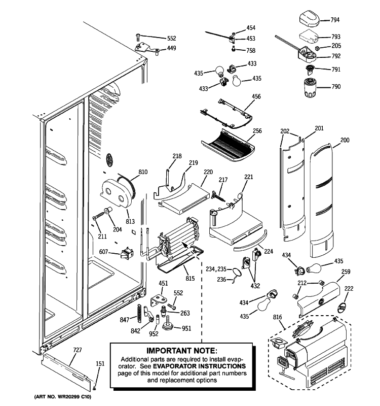 FRESH FOOD SECTION Diagram and Parts List for PSCS5RGXAFSS  General Electric Refrigerator