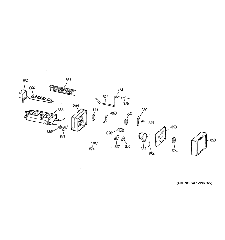 ICE MAKER Diagram and Parts List for GTT18HCMERCC  General Electric Refrigerator