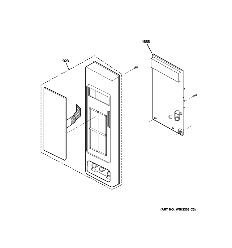 CONTROLLER PARTS Diagram and Parts List for JES735WJ03  General Electric Microwave