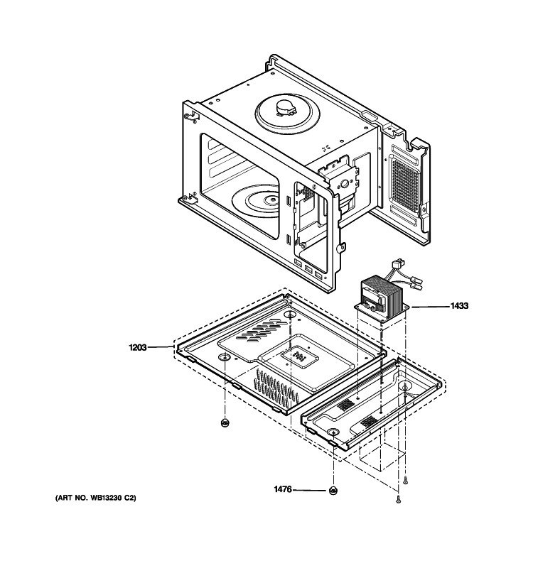 INTERIOR PARTS 2 Diagram and Parts List for JES735WJ03  General Electric Microwave