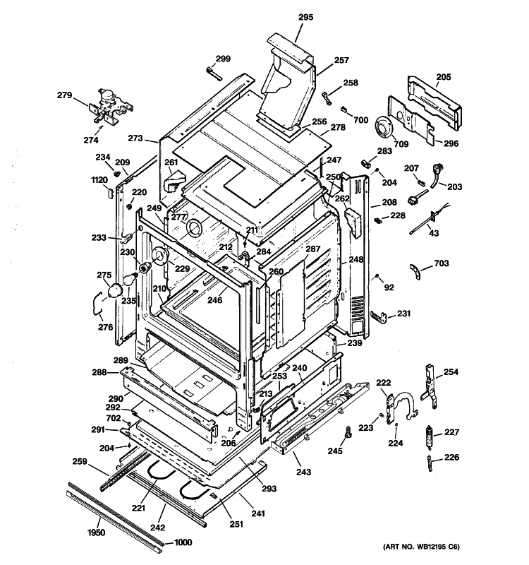 BODY PARTS Diagram and Parts List for JGBP90MEHABC  General Electric Range