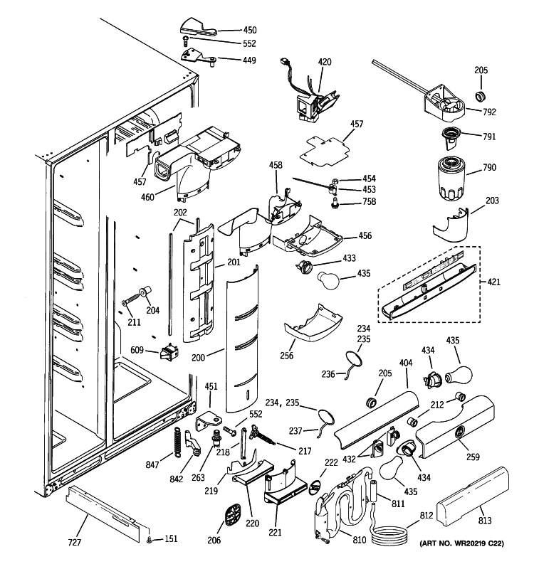 FRESH FOOD SECTION Diagram and Parts List for HSK27MGWACCC  Hotpoint Refrigerator