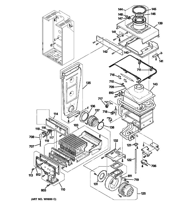 INTERIOR PARTS 1 Diagram and Parts List for GP94DNSRSA01  General Electric Cooktop
