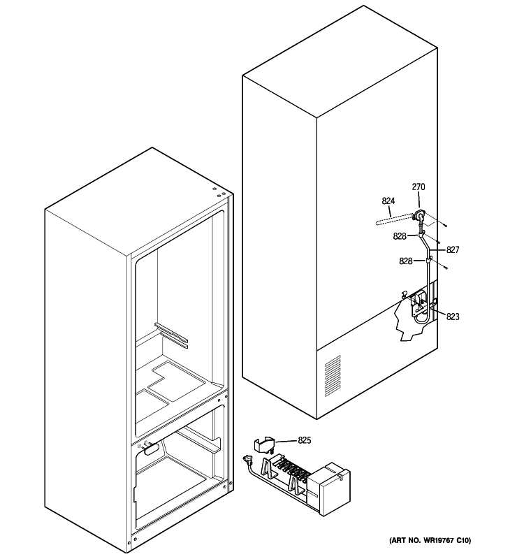 UNIT PARTS Diagram and Parts List for GDL22KCWASS  General Electric Refrigerator