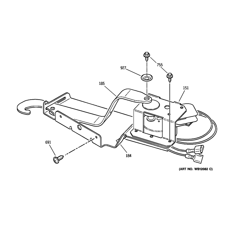 DOOR LOCK Diagram and Parts List for JGRP20SEN1SS  General Electric Range