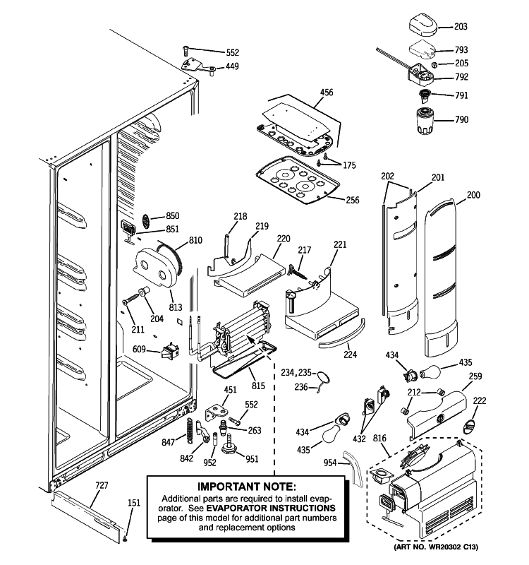 FRESH FOOD SECTION Diagram and Parts List for PSHS6YGXCDSS  General Electric Refrigerator