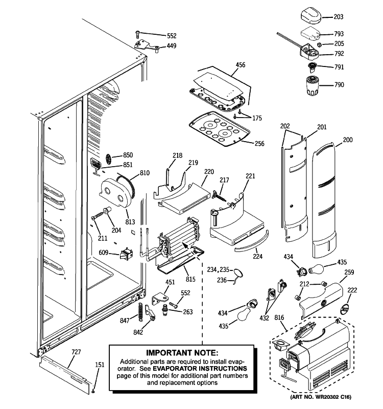 FRESH FOOD SECTION Diagram and Parts List for PSFW3YGXCGSS  General Electric Refrigerator