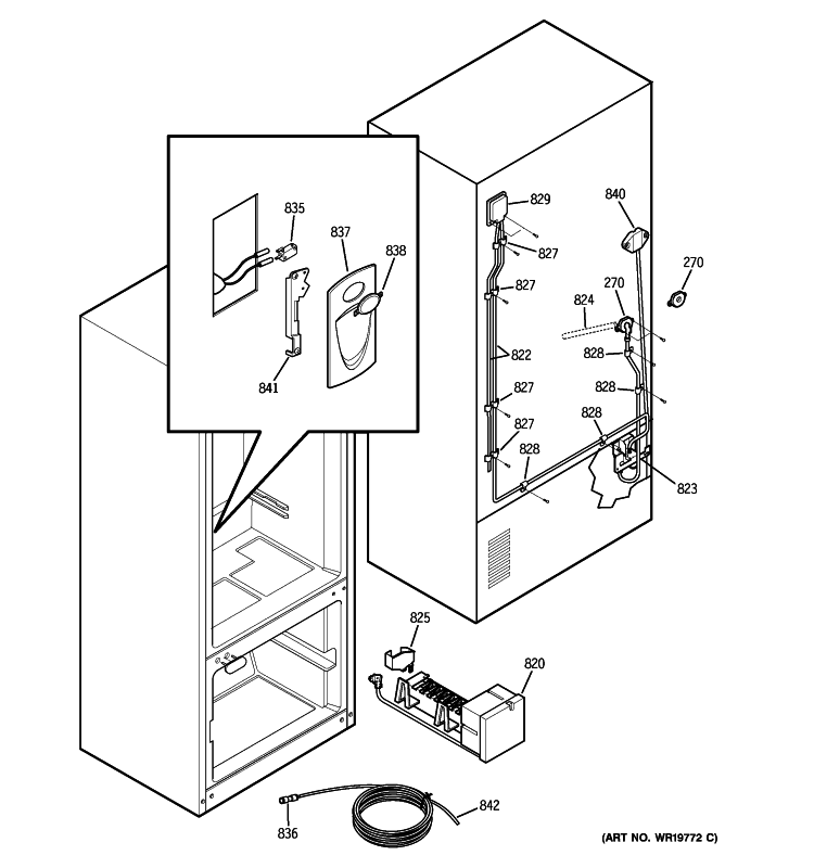 UNIT PARTS Diagram and Parts List for PDW22SISARSS  General Electric Refrigerator