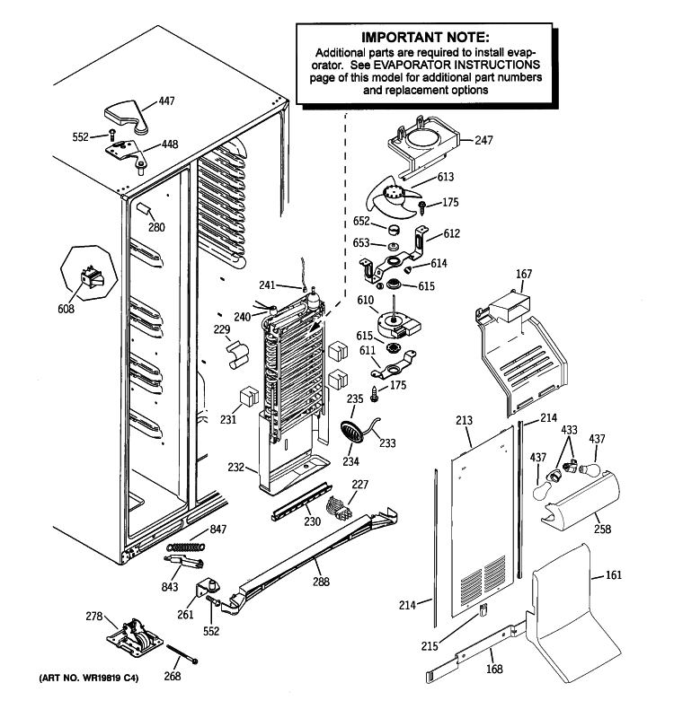 FREEZER SECTION Diagram and Parts List for PSSF3RGXACC  General Electric Refrigerator