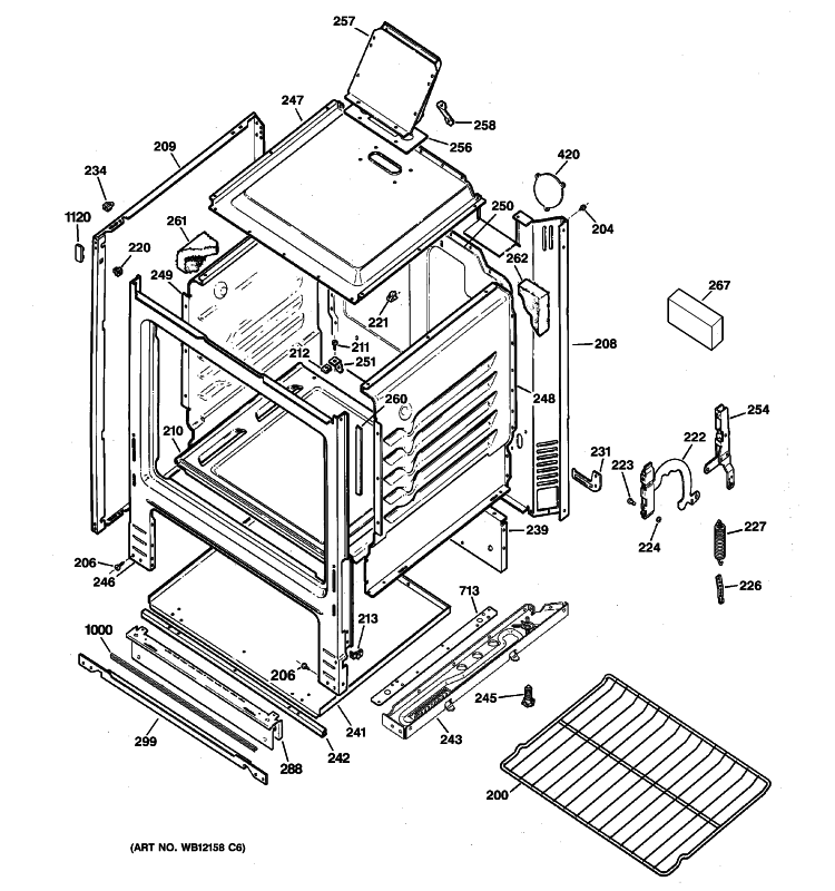 BODY PARTS Diagram and Parts List for RGB508PPH3CT  Hotpoint Range