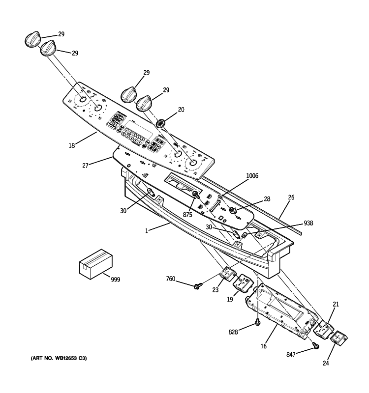 CONTROL PANEL Diagram and Parts List for JCS968BK5BB  General Electric Range