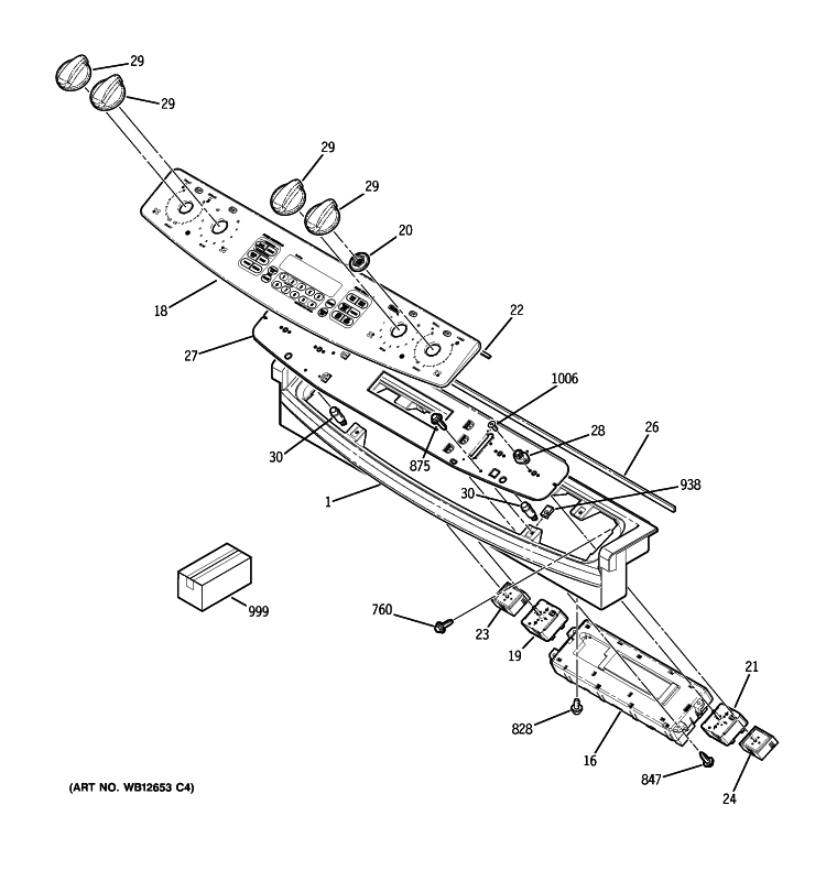 CONTROL PANEL Diagram and Parts List for JS968KK5CC  General Electric Range