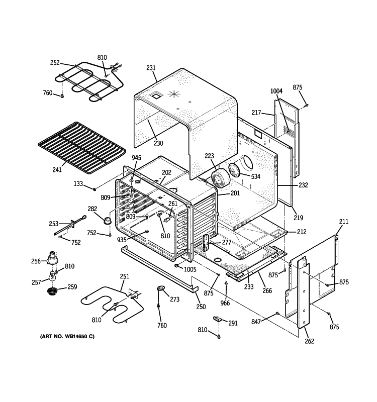 BODY PARTS Diagram and Parts List for JD900BK4BB  General Electric Range