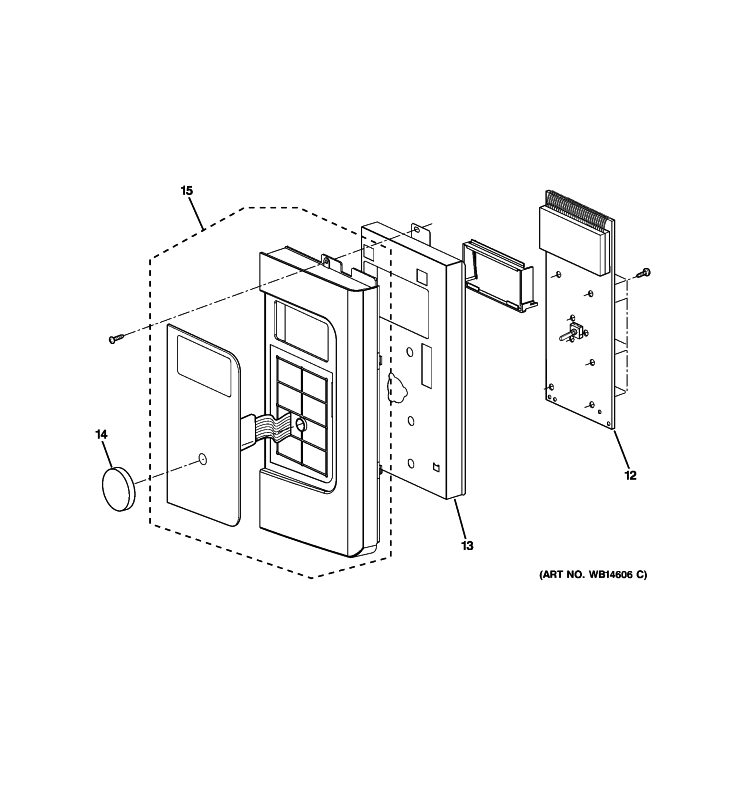 CONTROLLER PARTS Diagram and Parts List for JVM1665SN1SS  General Electric Microwave