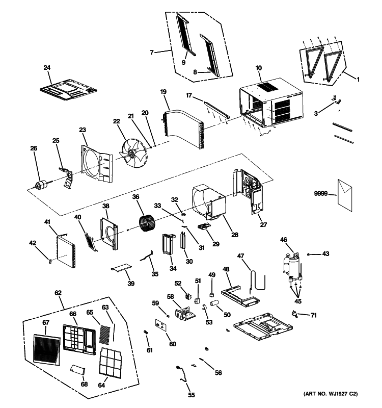 ROOM AIR CONDITIONER Diagram and Parts List for AEE18DMM1  General Electric Air Conditioner