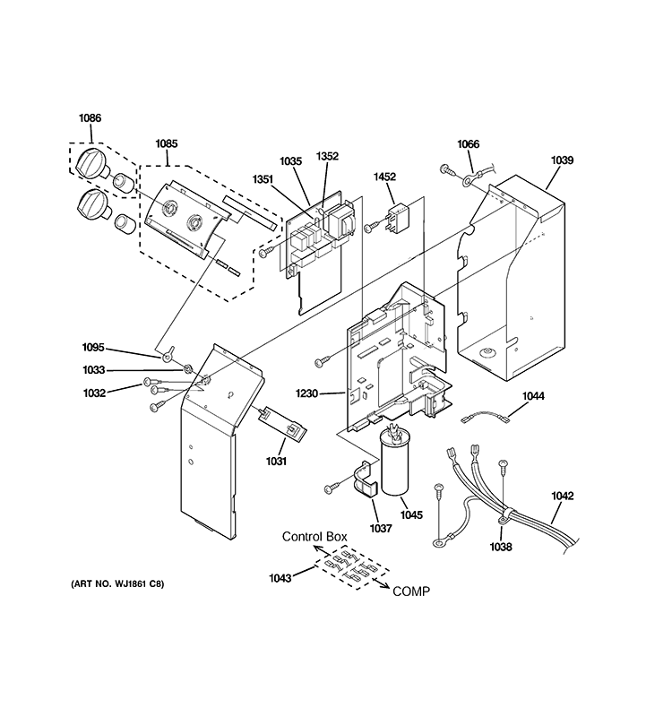 CONTROL PARTS Diagram and Parts List for AJES12DCCM2  General Electric Air Conditioner