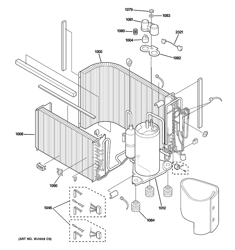 SEALED SYSTEM & COMPONENTS Diagram and Parts List for AJES12DCCM2  General Electric Air Conditioner