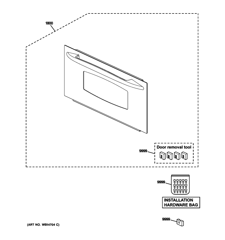DOOR PARTS Diagram and Parts List for PSB1200NWW01  General Electric Microwave