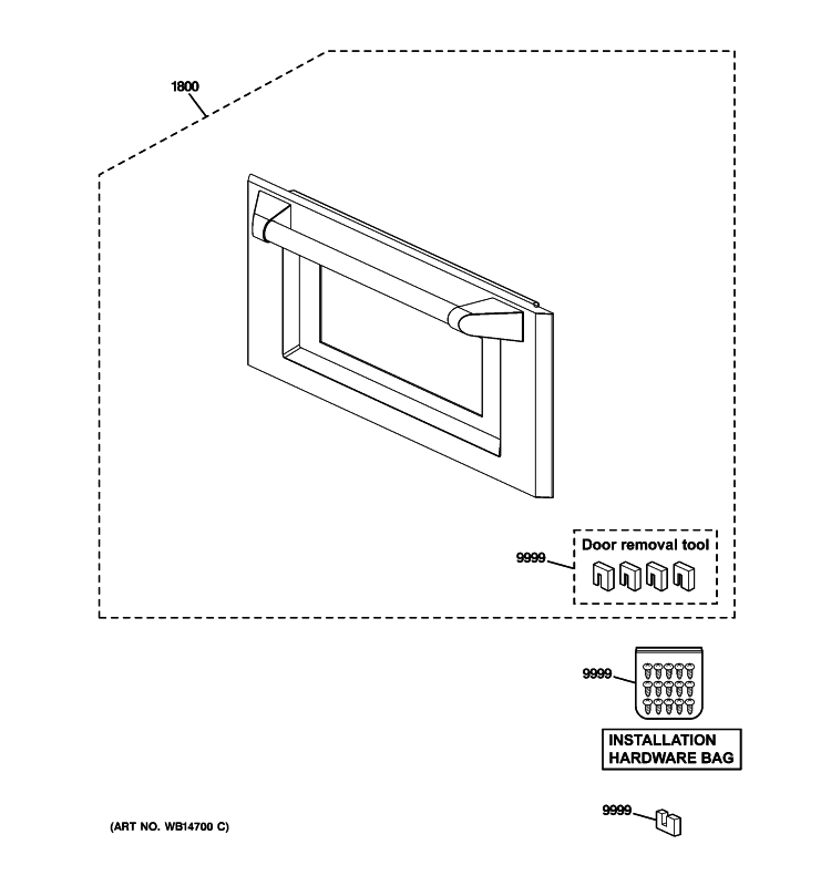 DOOR PARTS Diagram and Parts List for ZSC1202NSS01  General Electric Microwave