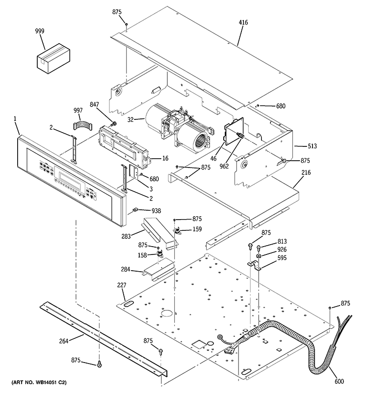 CONTROL PANEL Diagram and Parts List for ZET958WM1WW  General Electric Wall Oven