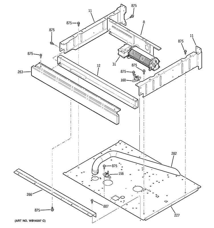 CENTER SPACER Diagram and Parts List for ZET958WM1WW  General Electric Wall Oven