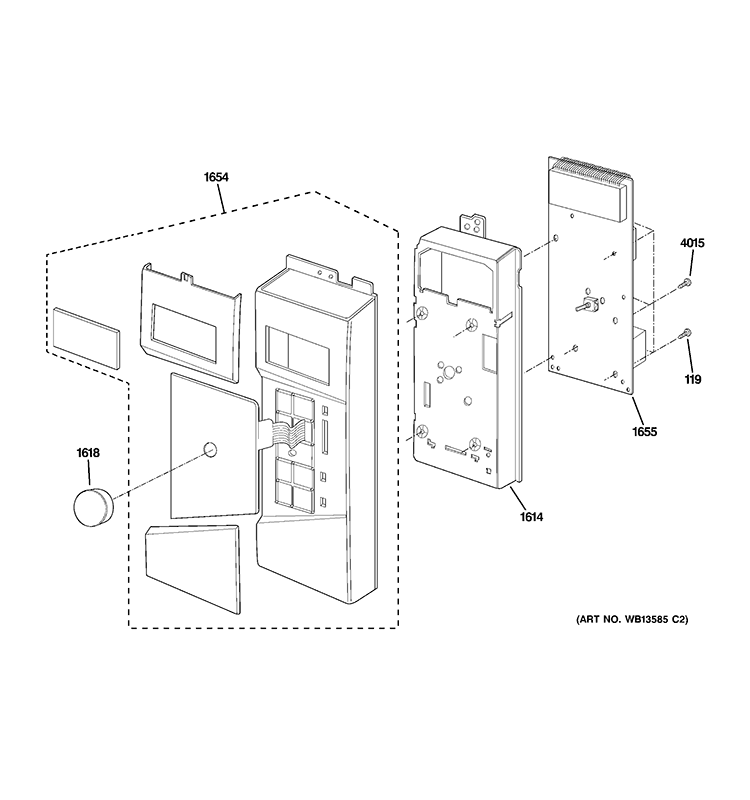 CONTROLLER PARTS Diagram and Parts List for JVM1790SKC01  General Electric Microwave