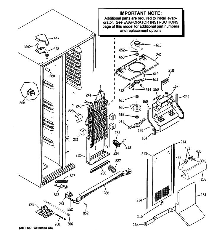 FREEZER SECTION Diagram and Parts List for PCE23NHTJFSS  General Electric Refrigerator