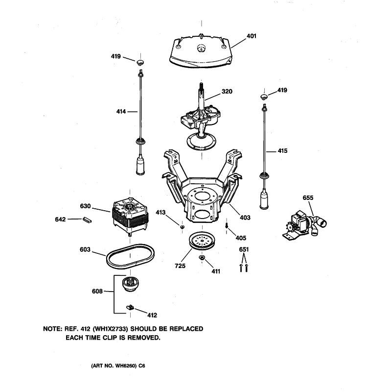 SUSPENSION, PUMP & DRIVE COMPONENTS Diagram and Parts List for VWSR3110W1WW  Hotpoint Washer