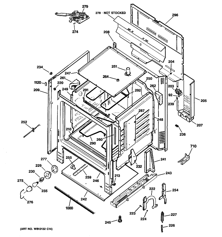 BODY PARTS Diagram and Parts List for RB757DP1CT  Hotpoint Range