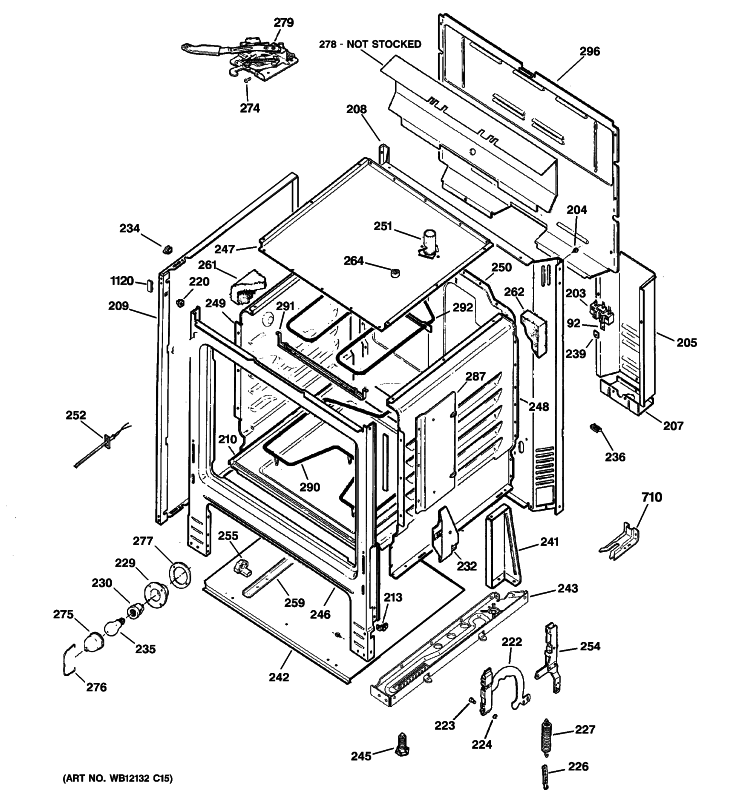 BODY PARTS Diagram and Parts List for RB758DP1CC  Hotpoint Range