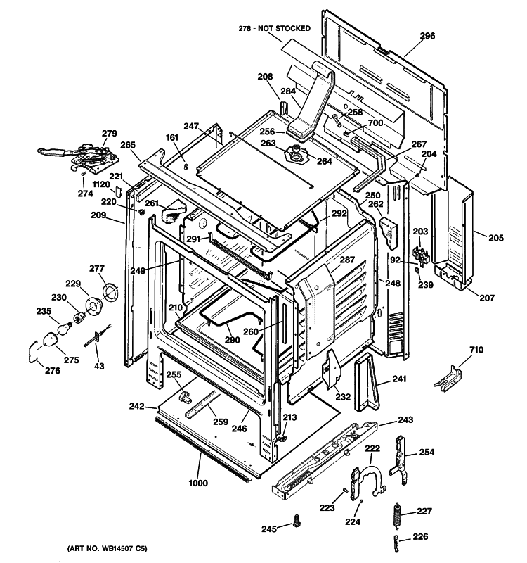 BODY PARTS Diagram and Parts List for RB790DP1WW  Hotpoint Range