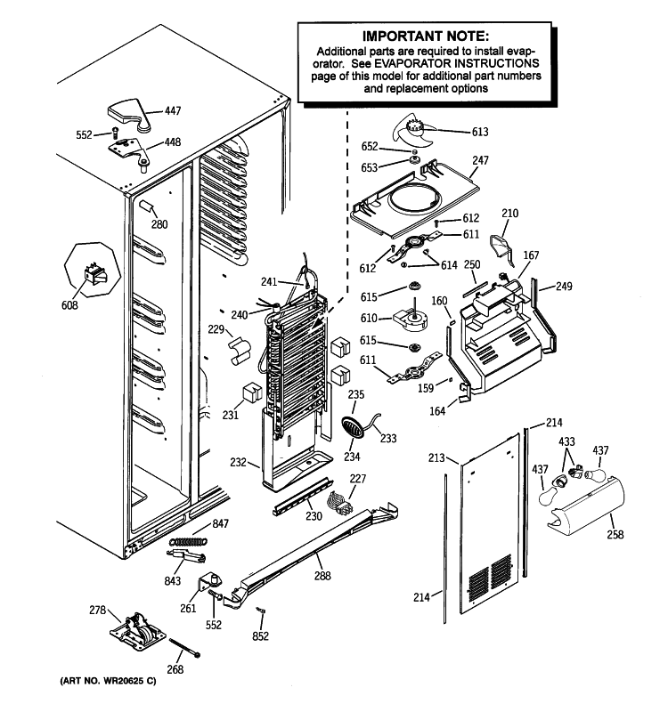 FREEZER SECTION Diagram and Parts List for GSHS9NGYACSS  General Electric Refrigerator