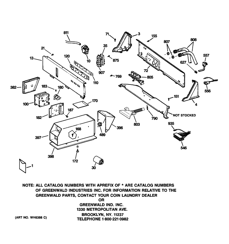 BACKSPLASH & COIN BOX ASSEMBLY Diagram and Parts List for WCRD2050H6WC  General Electric Washer