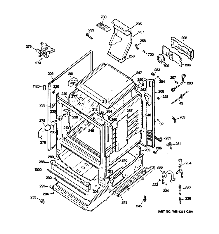 BODY PARTS Diagram and Parts List for JGB810SEP1SS  General Electric Range
