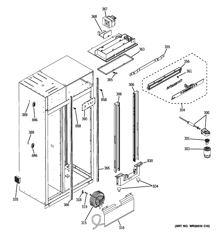FRESH FOOD SECTION Diagram and Parts List for ZSEB480DYA  General Electric Refrigerator