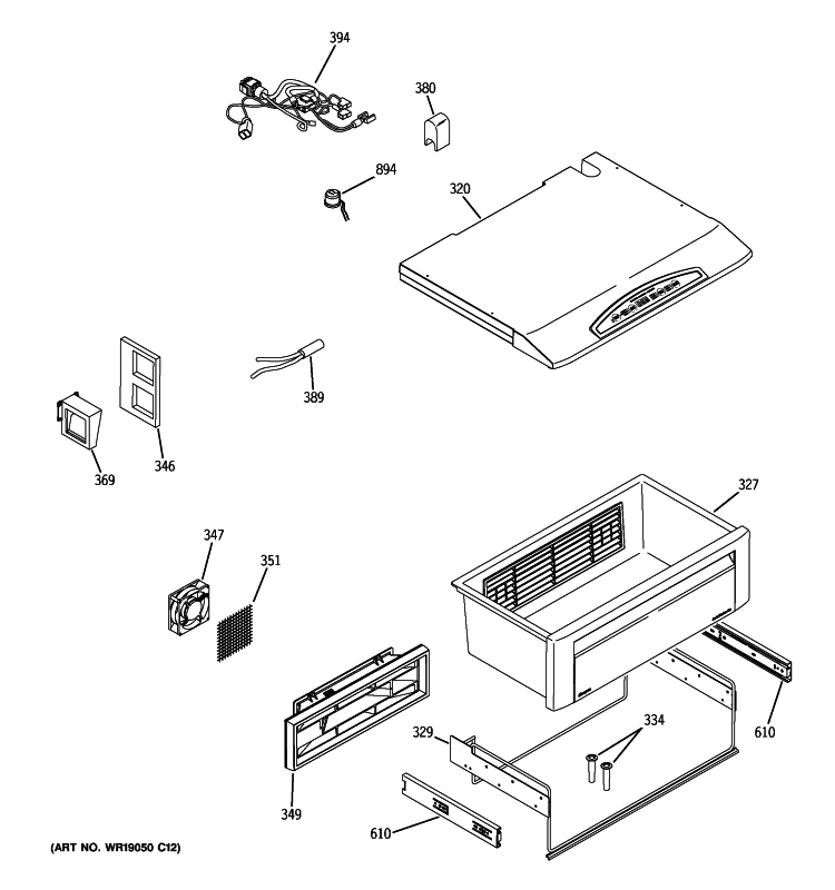 QUICK CHILL Diagram and Parts List for ZSEB480DYA  General Electric Refrigerator
