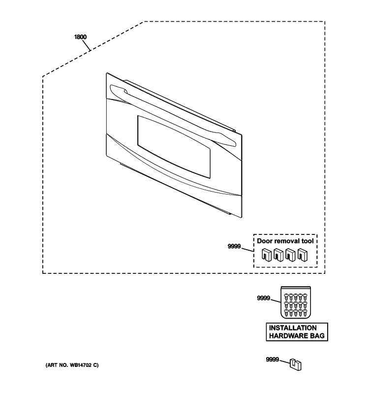 DOOR PARTS Diagram and Parts List for PSB1201NSS01  General Electric Microwave