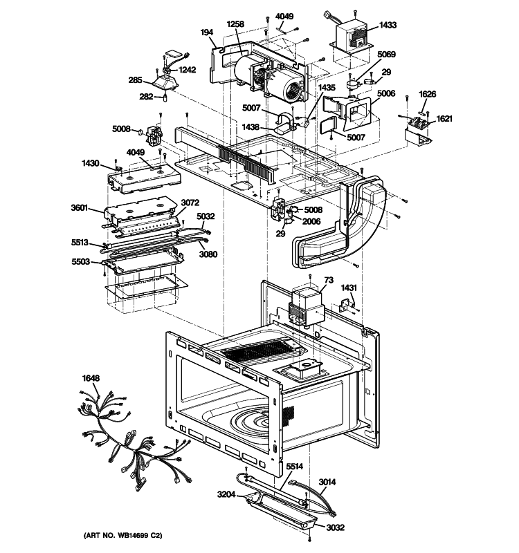 INSULATOR PARTS Diagram and Parts List for PSB1201NSS01  General Electric Microwave