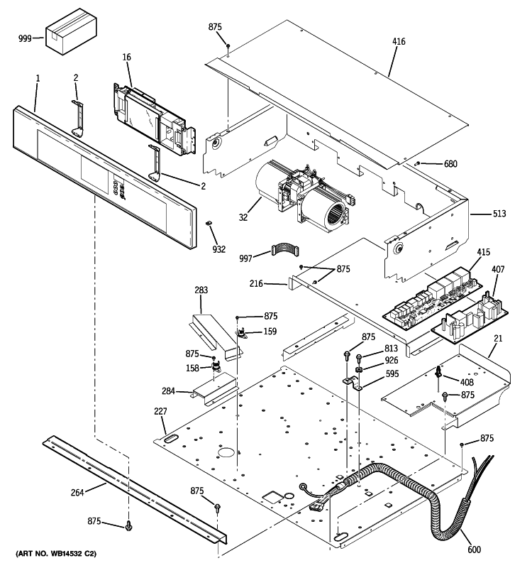 CONTROL PANEL Diagram and Parts List for ZET2RM2SS  General Electric Wall Oven