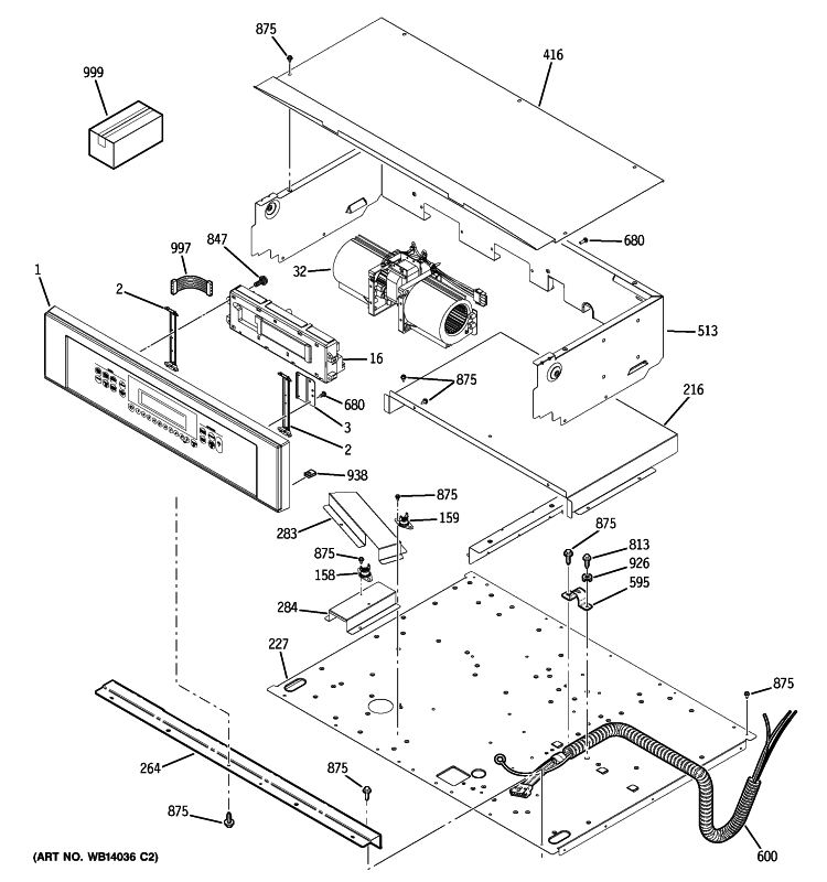 CONTROL PANEL Diagram and Parts List for ZET938BM2BB  General Electric Wall Oven