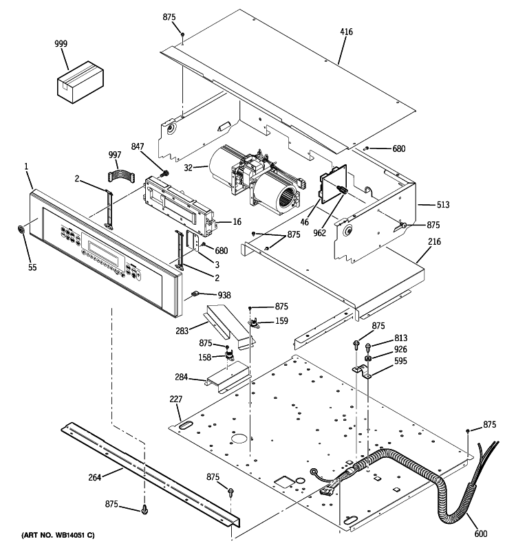 CONTROL PANEL Diagram and Parts List for ZET958SM2SS  General Electric Wall Oven