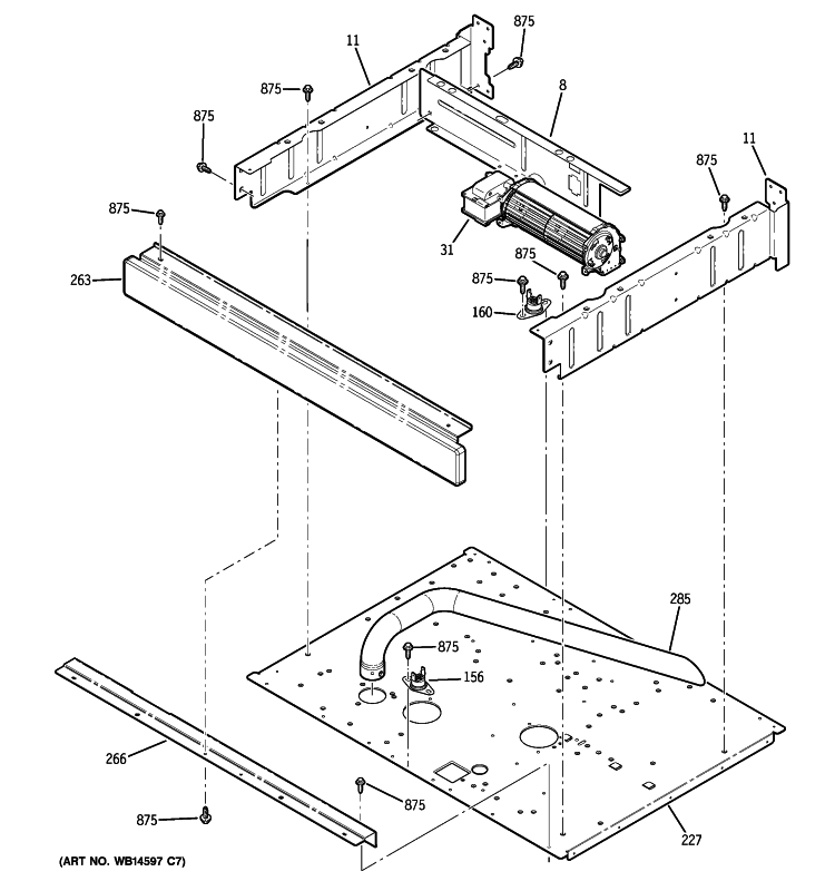 CENTER SPACER Diagram and Parts List for ZET958SM2SS  General Electric Wall Oven