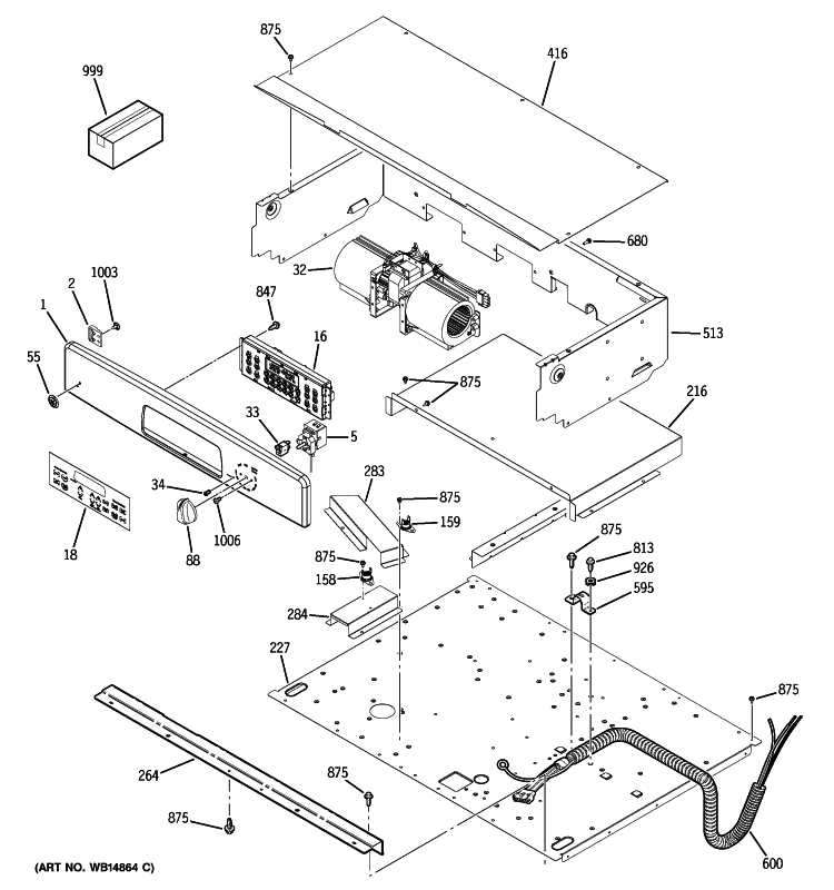 CONTROL PANEL Diagram and Parts List for JTP35DP1WW  General Electric Wall Oven