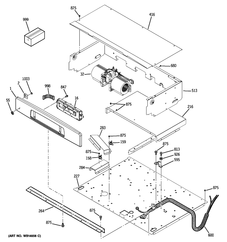 CONTROL PANEL Diagram and Parts List for JTP70DP1BB  General Electric Wall Oven