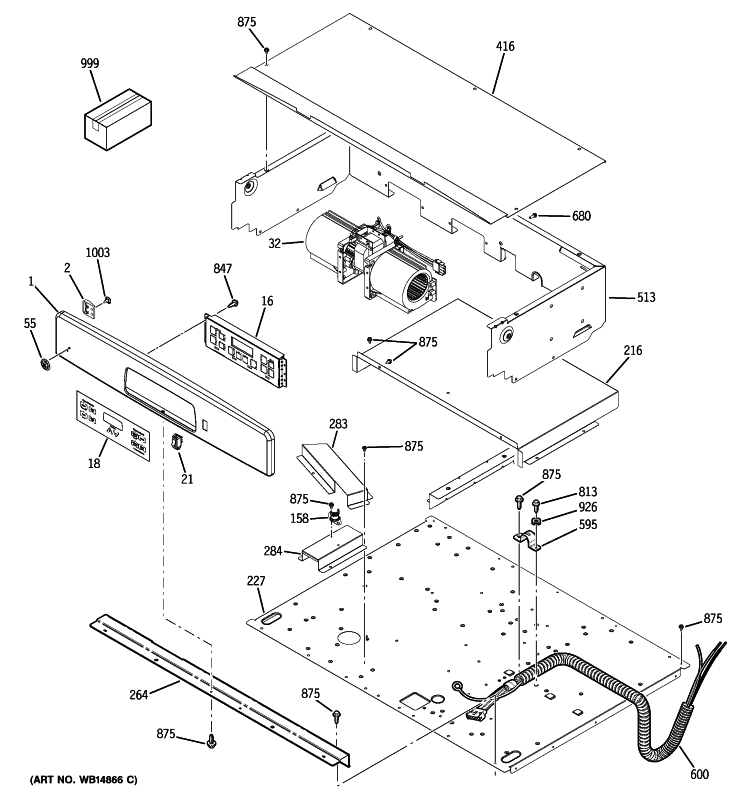 CONTROL PANEL Diagram and Parts List for JTS10DP1BB  General Electric Wall Oven