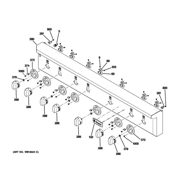 CONTROL PANEL Diagram and Parts List for ZGU486LRP2SS  General Electric Cooktop