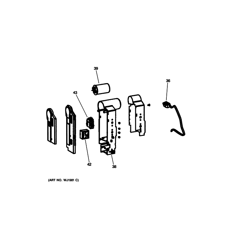 CONTROL PARTS Diagram and Parts List for AEV05LNQ1  General Electric Air Conditioner