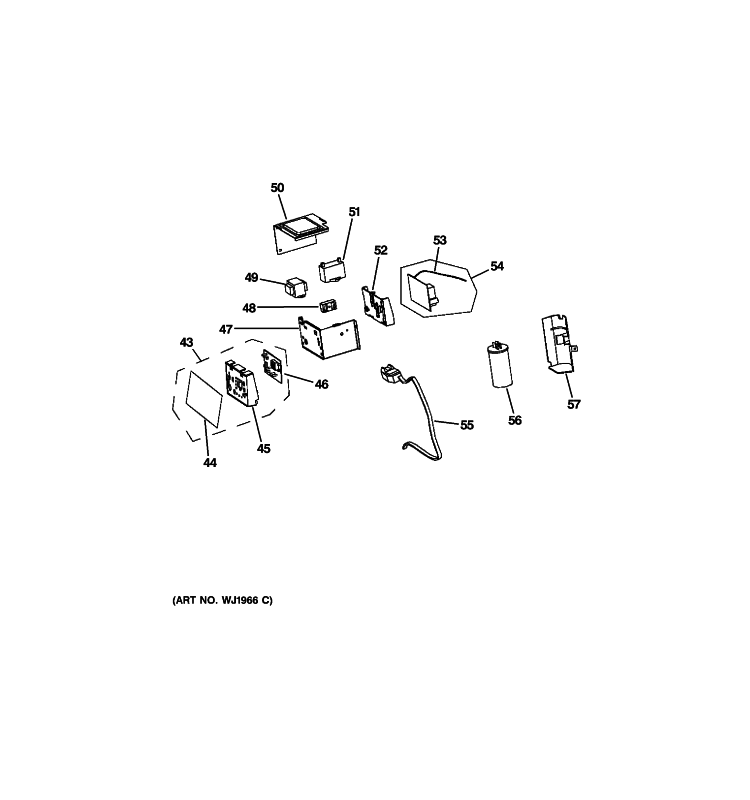 CONTROL PARTS Diagram and Parts List for AEM12ANL1  General Electric Air Conditioner