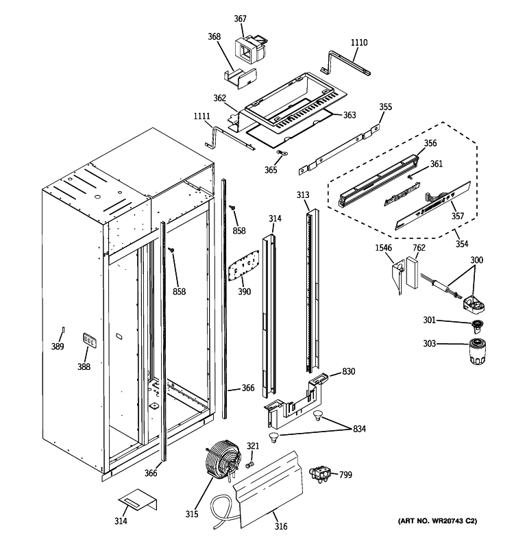 FRESH FOOD SECTION Diagram and Parts List for ZISP420DTBSS  General Electric Refrigerator