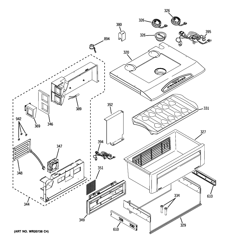 QUICK CHILL Diagram and Parts List for ZISW360DXA  General Electric Refrigerator